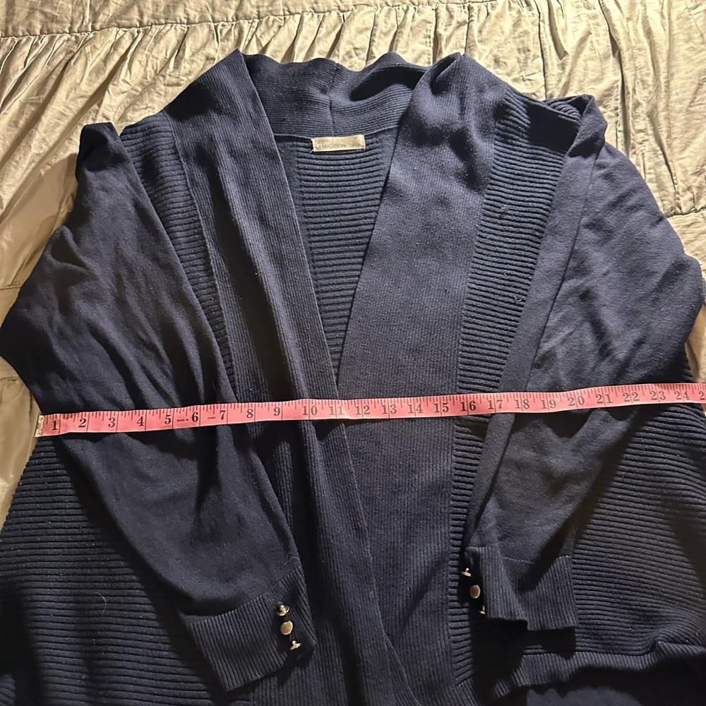 Madison Navy‎ Ribbed Cardigan - Picture 5 of 8
